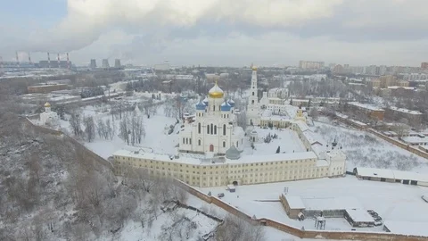 Monastery in the winter Stock Footage 101787421