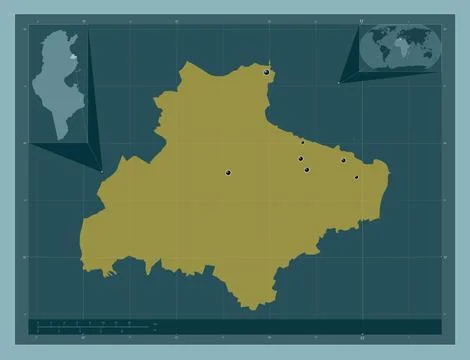 Monastir, Tunisia. Solid color shape. Locations of major cities of the region 스톡 일러스트