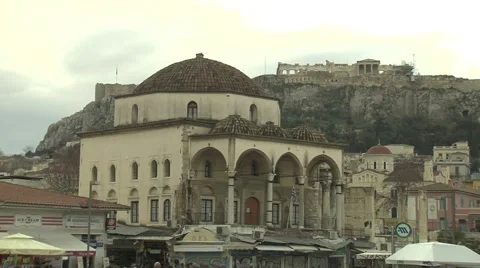 Monastiraki Square in Athens,Greece Stock Footage 46985879