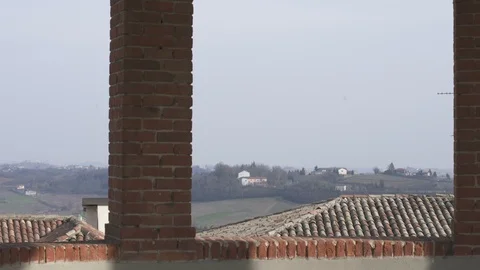 Moncalvo colline dalla balconata 스톡 동영상 87802573