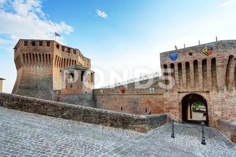 Mondavio castle, italy Stock Photos