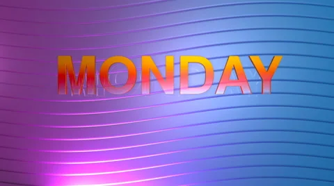 Monday 3-d Motion graphic Stock Footage 67476534