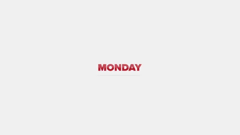 MONDAY COMING AT YOU! 3D Text Flying at Camera Stock Footage 278619366