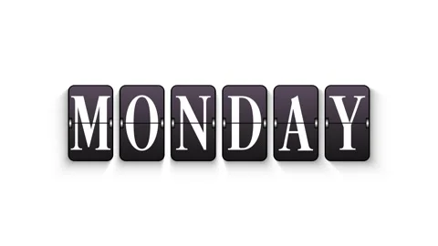 Monday Flip Clock Animation Modern Day Indicator for Calendar Stock Footage 319897206