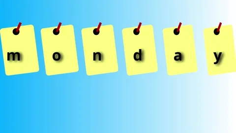 Monday greeting on yellow sticky notes animation Stock Footage 182883511