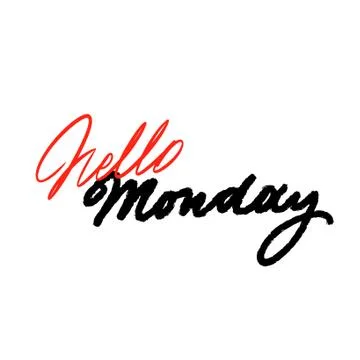 Monday handwriting vector ink. Black on white. Stock Illustration