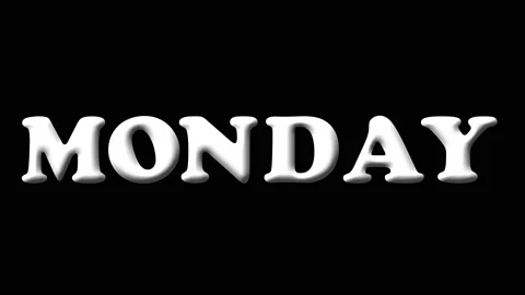 Monday kinetic text lettering title color animation Stock Footage 238985580