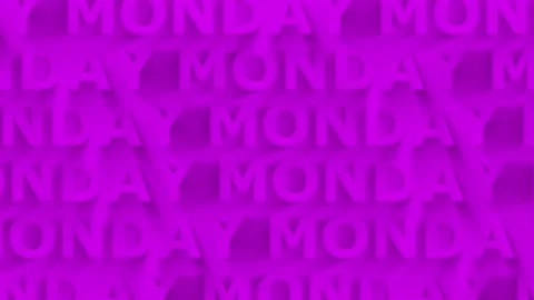 Monday. Kinetic text looped background. 4K video. Stock Footage 157199837