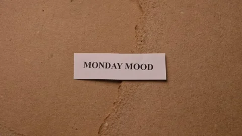 Monday Mood and Fresh Start Concept with Hand Placing Paper Note Stock Footage 338346496