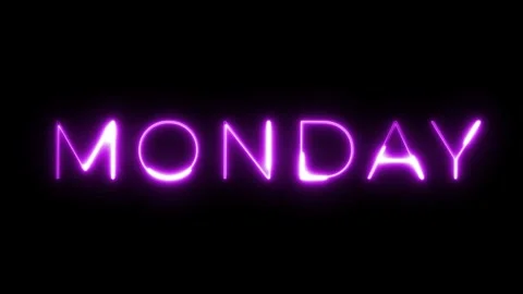 Monday neon text animation Stock Footage 287404604
