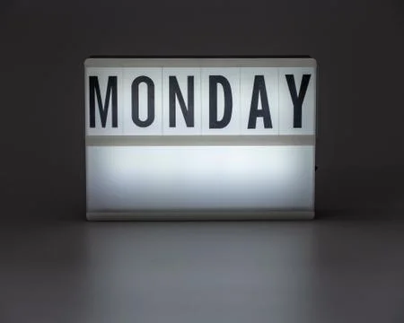 'Monday' in retro lightbox Stock Photos