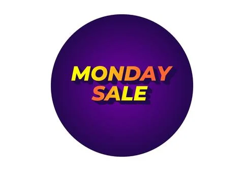 Monday sale. Text effect in 3D style with eye catching colors Illustrazione stock