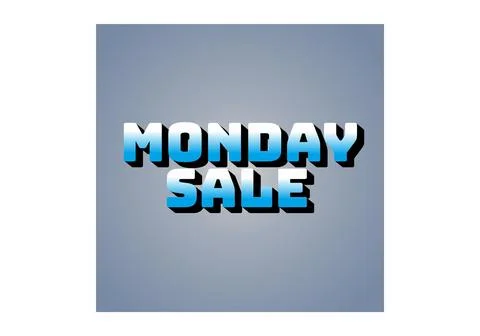 Monday sale. Text effect in 3D style with eye catching colors Stock Illustration