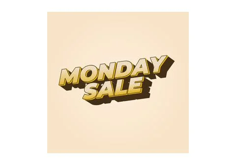 Monday sale. Text effect in 3D style with eye catching colors Illustrazione stock