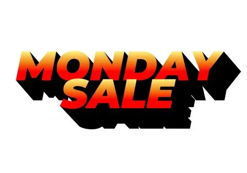 Monday sale. Text effect in 3D style with eye catching colors Illustrazione stock