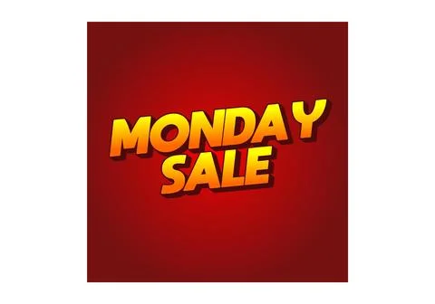 Monday sale. Text effect in 3D style with eye catching colors Stock Illustration