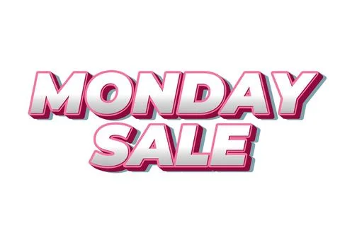 Monday sale. Text effect in 3D style with eye catching colors Illustrazione stock