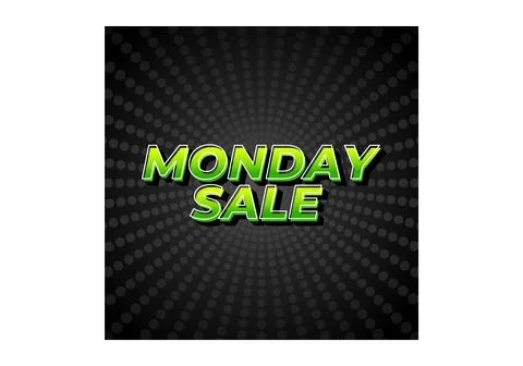 Monday sale. Text effect in 3D style with eye catching colors Illustrazione stock