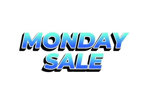 Monday sale. Text effect in 3D style with eye catching colors Illustrazione stock