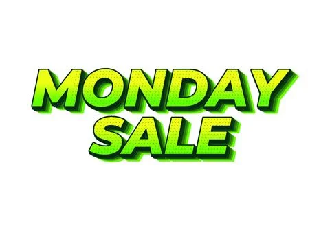 Monday sale. Text effect in 3D style with eye catching colors Stock Illustration