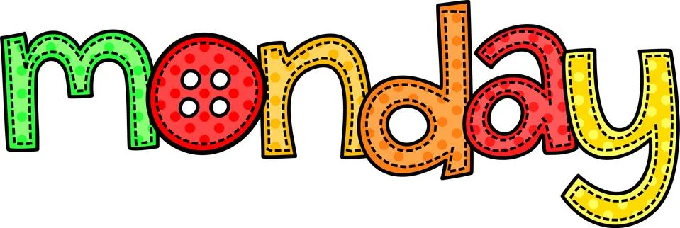 Monday Stitch Text Stock-Illustration