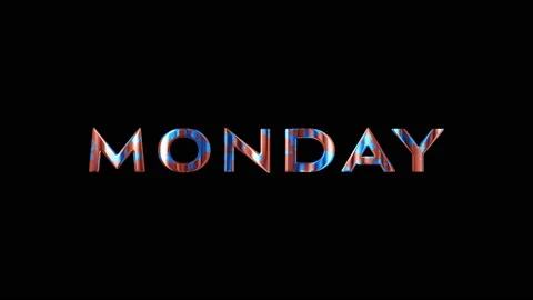 Monday Text Animation With Variable Effects Stock Footage 197554115