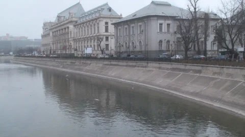 Monday Traffic In Downtown Bridge Pan-Shot Stock Footage 34388258