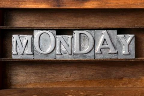 Monday tray Stock-Fotos