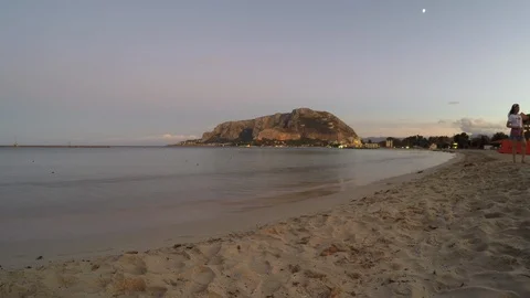 Mondello Beach Stock Footage 121126101
