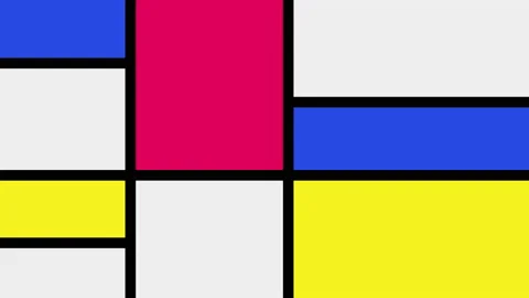 Mondrian design style pattern old fashioned graphic background Stock Footage 152453751