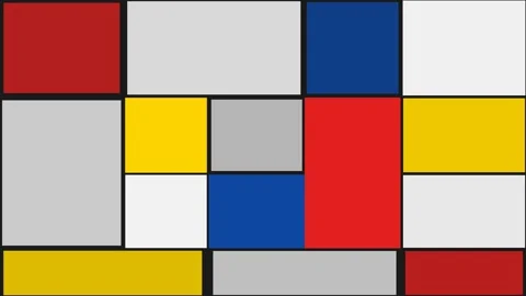 Mondrian Grid Animation Seamless Loop 4K — Abstract Primary Color Art Background 스톡 동영상 333780022