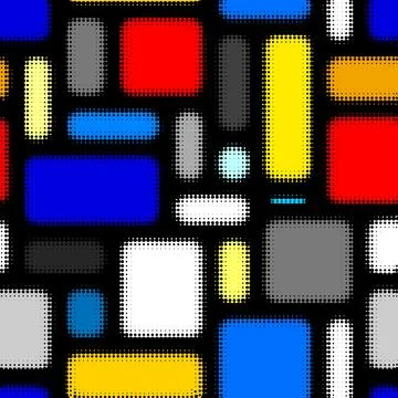 Mondrian style design pattern. . Seamless vector pattern. イラスト素材