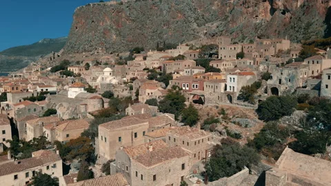 Monemvasia Castle Town Stock Footage 237718376