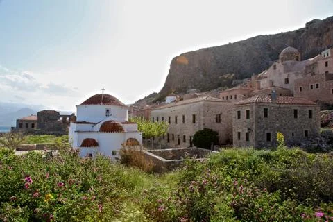 Monemvasia in spring Stock Photos