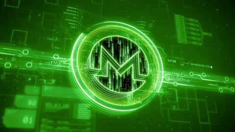 Monero Cryptocurrency Coin Stock Footage 155134763