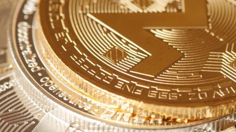 Monero cryptocurrency coin rotating, macro Stock Footage 88424599
