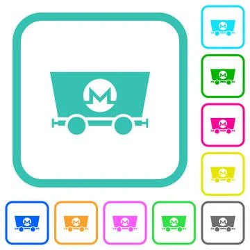 Monero cryptocurrency mining vivid colored flat icons Stock-Illustration