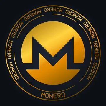 Monero cryptocurrency vector symbol. Blockchain currency logo illustration Ilustración de archivo