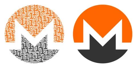 Monero Currency Mosaic of Binary Digits Illustrazione stock