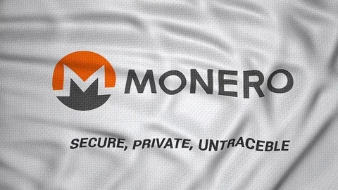 Monero digital currency secure private untraceble, cryptocurrency conceptual Stock Footage 83461275