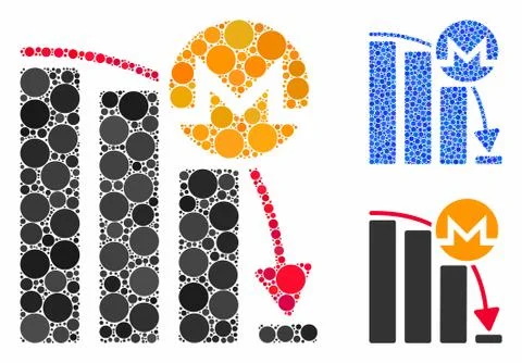 Monero Epic Fail Chart Mosaic Icon of Circles Stock Illustration