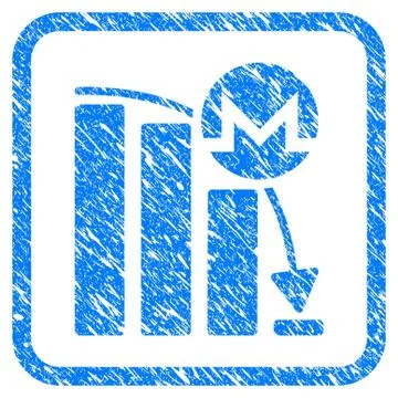 Monero Falling Acceleration Chart Framed Stamp Illustrazione stock