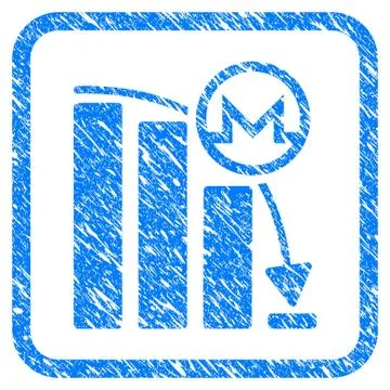 Monero Falling Acceleration Graph Framed Stamp Stockillustratie