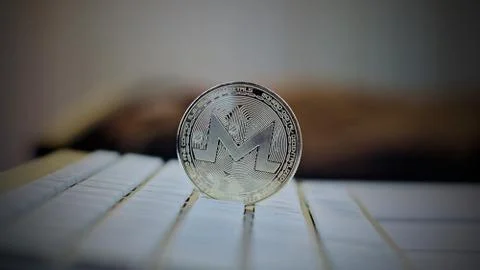 Monero on the keyboard Foto stock