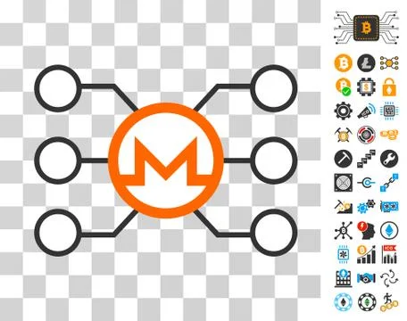 Monero Node Links Icon with Bonus Illustrazione stock
