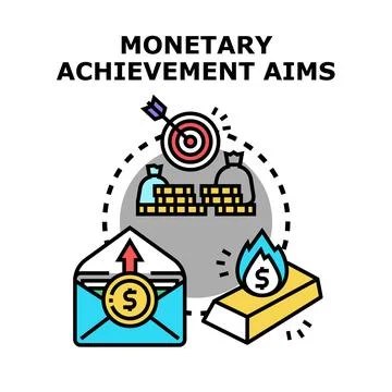 Monetary achievement aims concept vector illustration Stock Illustration