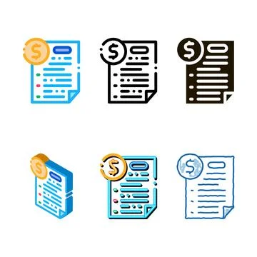 Monetary agreement styles icon vector outline Stock Illustration