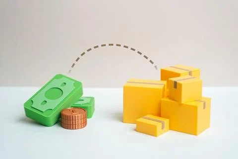 Monetary and commodity relations between countries. Trade and business. Buyin Stock Photos
