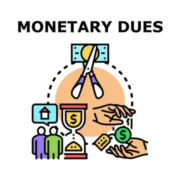 Monetary dues payment and debt reduction concept Stock Illustration