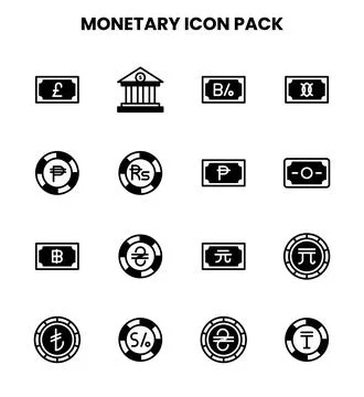 Monetary DuoTone Vector Icons Pack Stock Illustration